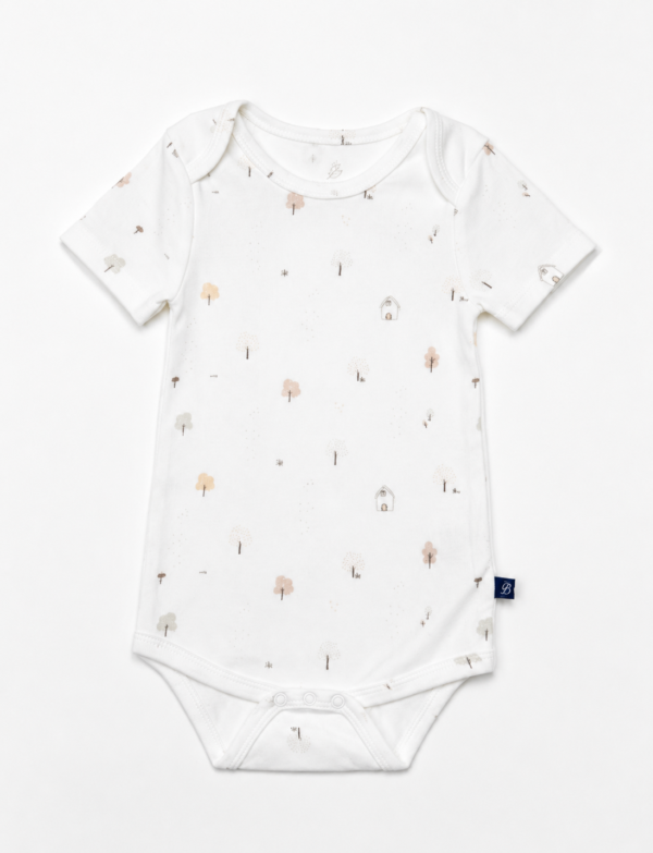 Baby Bodysuit – White AOP | Soft Cotton