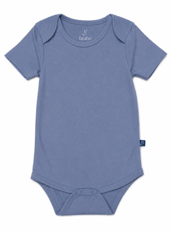 Baby Bodysuit – Denim Blue Solid | Soft Cotton