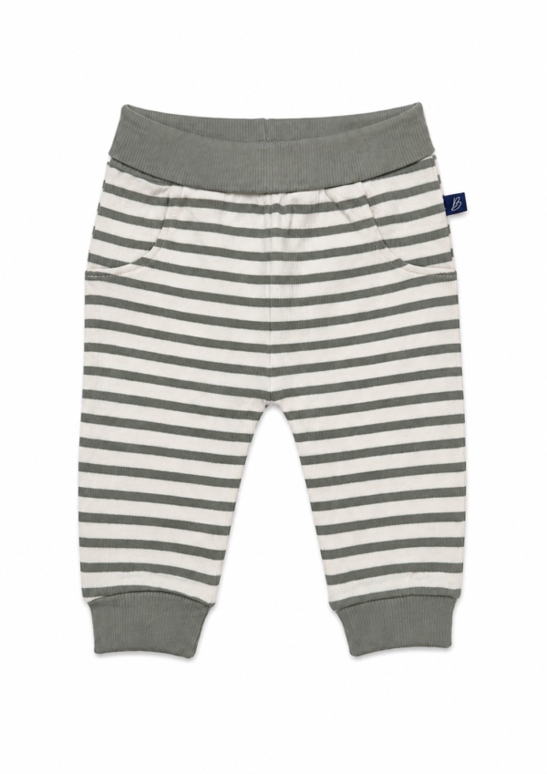 Baby Pyjamas – Off White/Sage Stripe | Soft Cotton