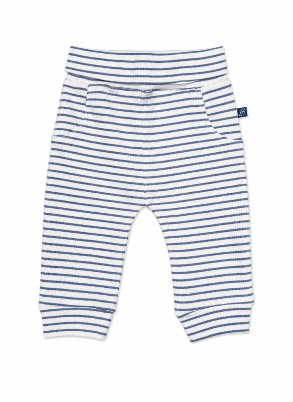 Baby Pyjamas – Off White/Denim Blue Stripe | Soft Cotton