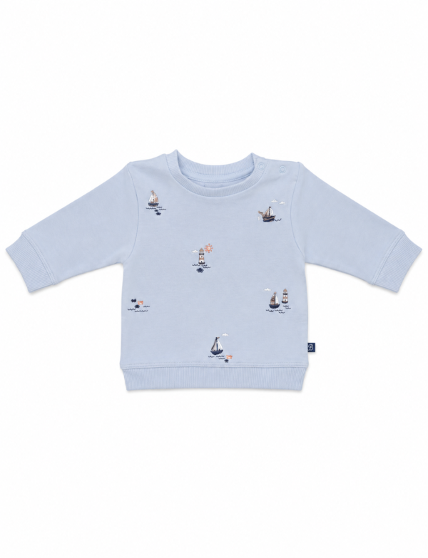 SWEAT Shirt - LIGHT BLUE ( ALL OVER EMBROIDERY ONLY IN FRONT )