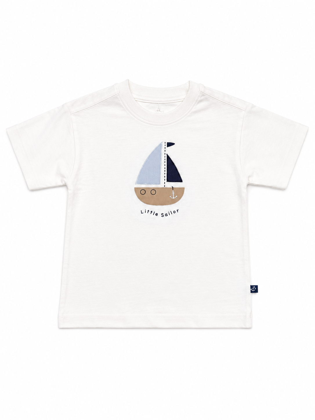 T-Shirt - WHITE JERSEY - BOAT PRINT