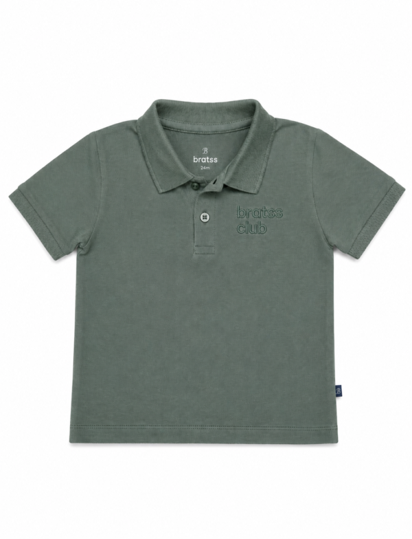 Polo T-Shirt - DARK GREEN PIQUE - BRATSS embroidery