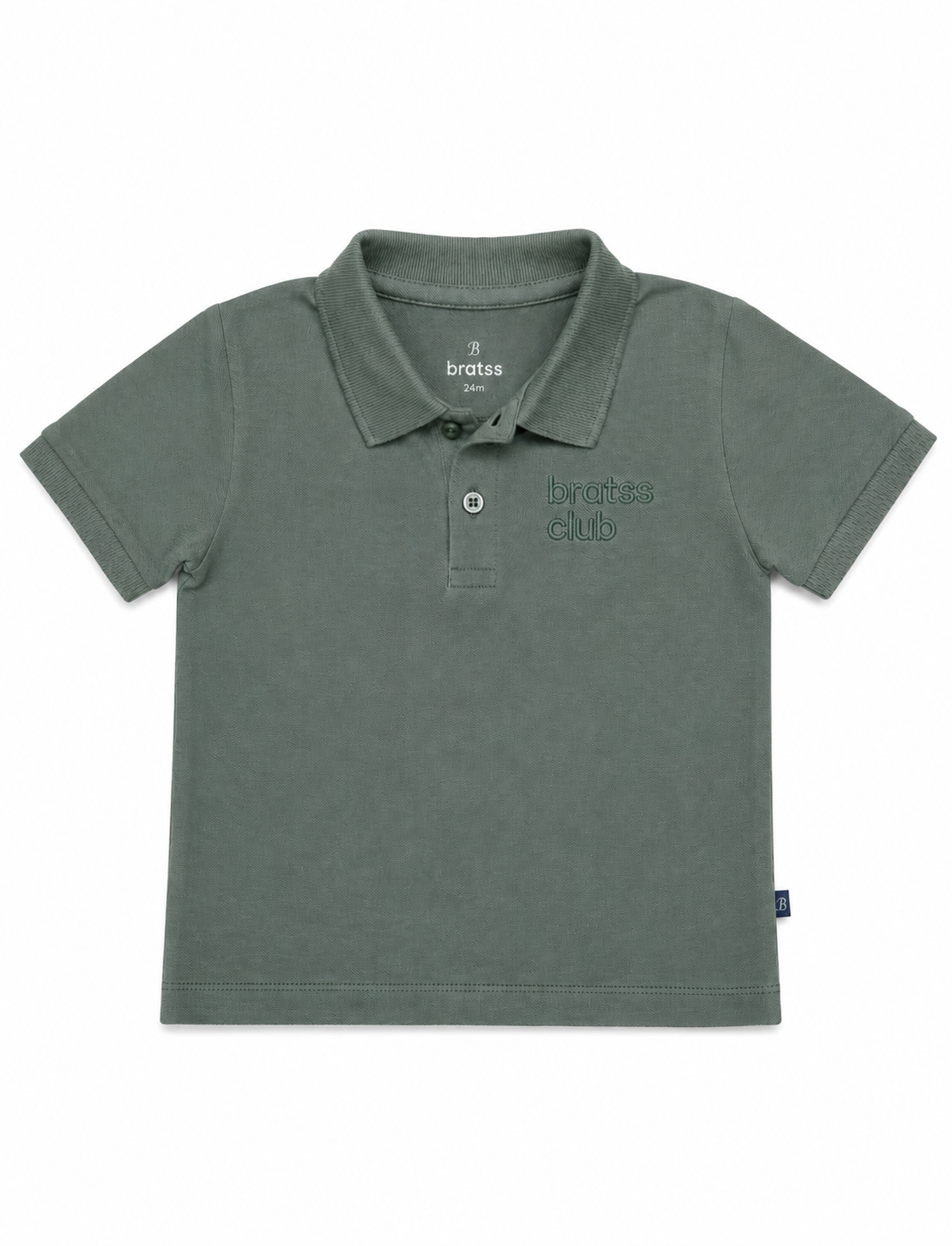 Polo T-Shirt - DARK GREEN PIQUE - BRATSS embroidery