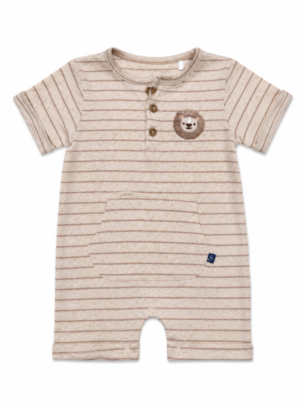 Baby Romper – Hazlenut Melange Stripes