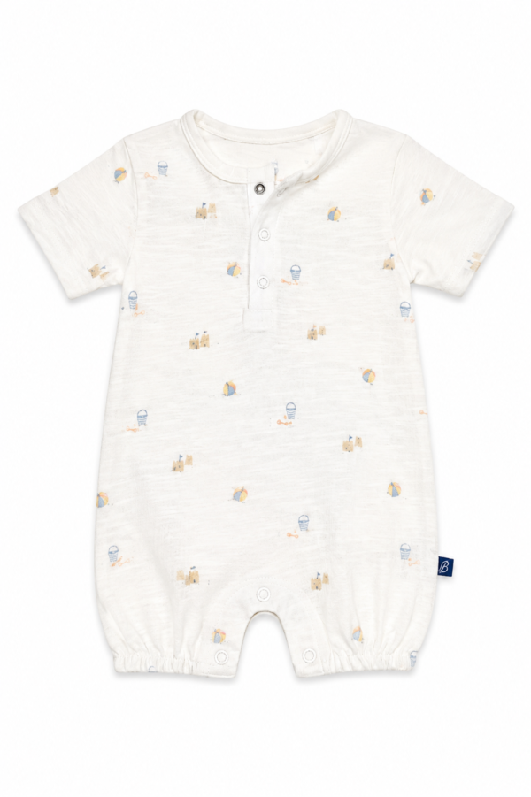 Baby Romper – White AOP - Beach Theme