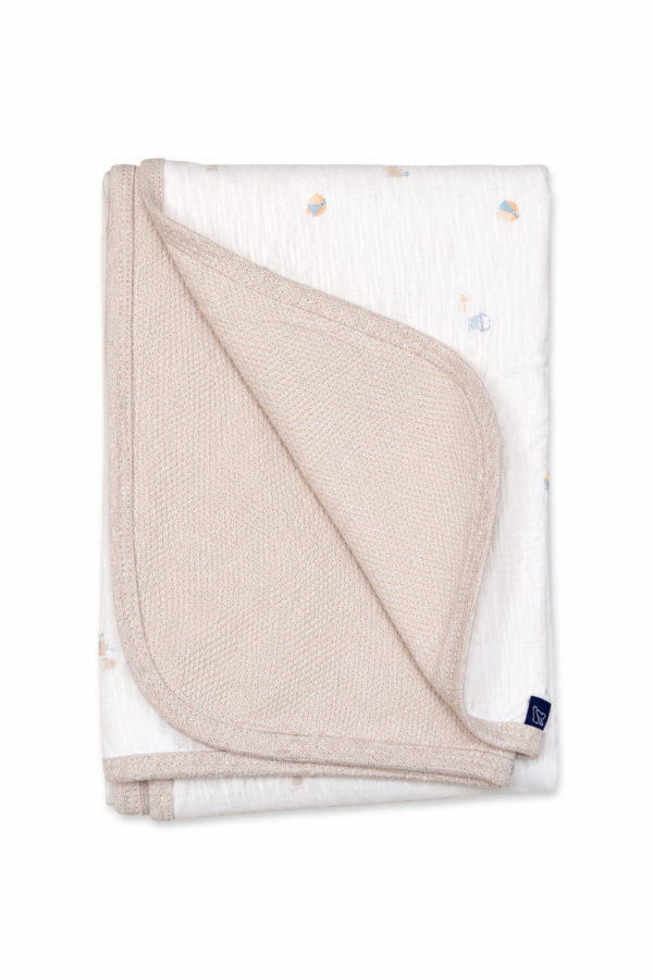 Baby Blanket – Beach AOP & Stripe
