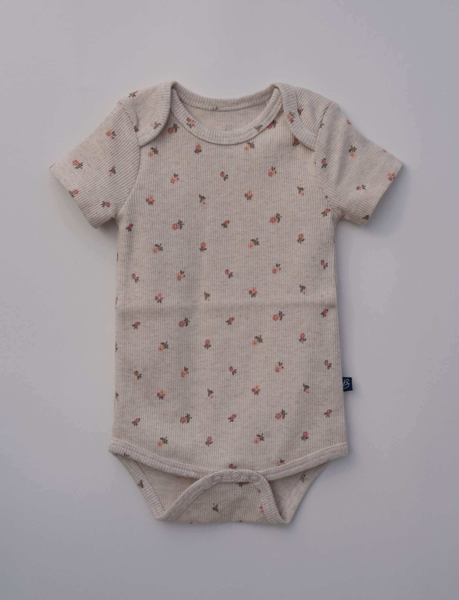 Baby Bodysuit – Sand Melange AOP | Soft Cotton
