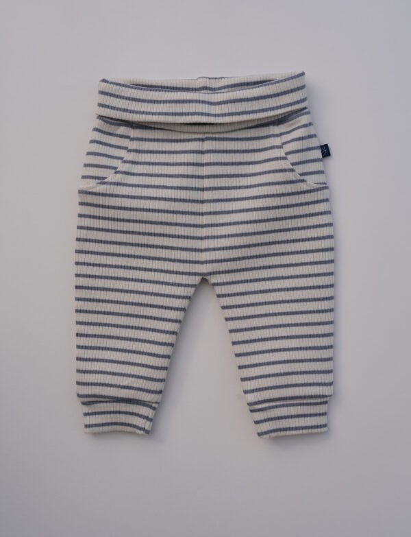 Baby Pyjamas – Off White/Denim Blue Stripe | Soft Cotton