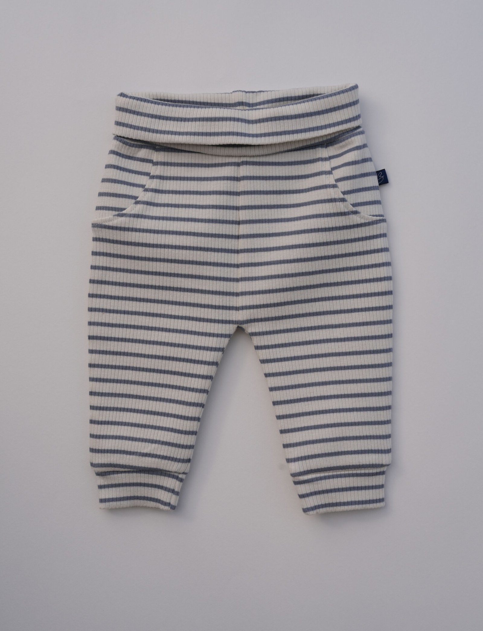 Baby Pyjamas – Off White/Denim Blue Stripe | Soft Cotton