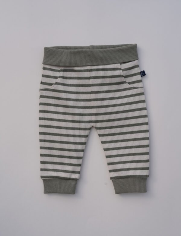 Baby Pyjamas – Off White/Sage Stripe | Soft Cotton